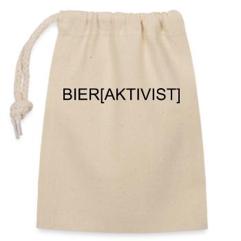 Bieraktivist - Verschließbarer Geschenkbeutel aus Baumwolle (14x20cm) - Natur - Vorne