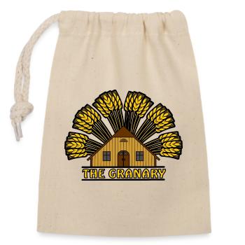 Granary color with grain arch above it - Closable cotton gift bag (14x20cm) - nature - Front