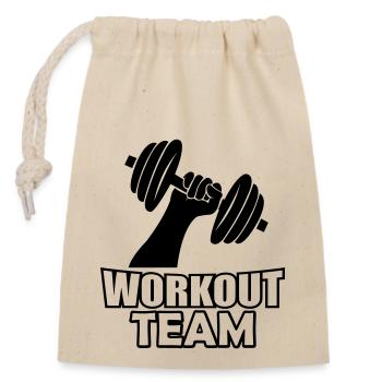 Workout Team - Closable cotton gift bag (14x20cm) - nature - Front