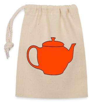 Teapot Tea Pot Breakfast Enjoyment Drink - Closable cotton gift bag (14x20cm) - nature - Front