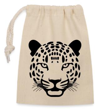 Leopard - Verschließbarer Geschenkbeutel aus Baumwolle (14x20cm) - Natur - Vorne