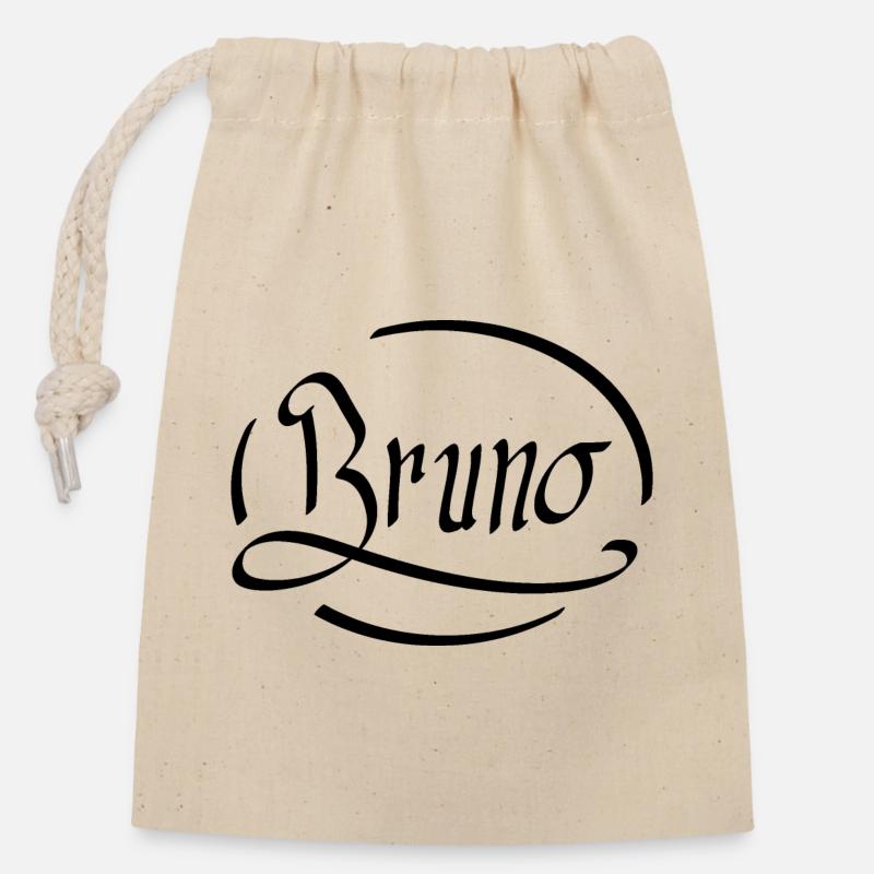 Bruno - Closable cotton gift bag (14x20cm) - nature