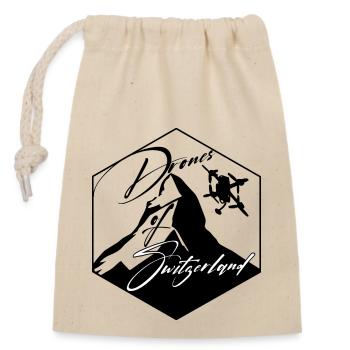 DronesOfSwitzerland - Sac cadeau en coton avec cordon (14 x 20 cm) - nature - Devant