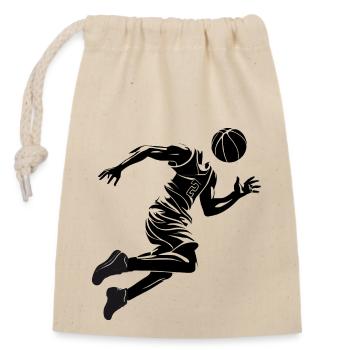 Logo de basket-ball Ballin' Head - Sac cadeau en coton avec cordon (14 x 20 cm) - nature - Devant