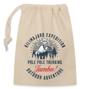 Expédition au Kilimandjaro - Pole pole trekking - Sac cadeau en coton avec cordon (14 x 20 cm) - nature - Devant