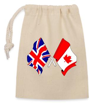 Flagge von England und Flagge Kanada - Verschließbarer Geschenkbeutel aus Baumwolle (14x20cm) - Natur - Vorne