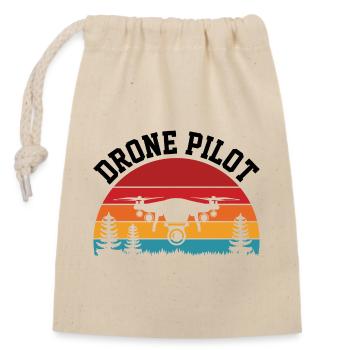Pilote de drone - Sac cadeau en coton avec cordon (14 x 20 cm) - nature - Devant