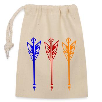 Darts icon dart arrow - Closable cotton gift bag (14x20cm) - nature - Front