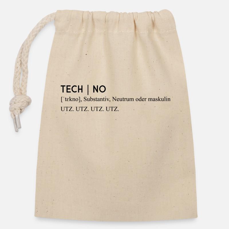 Music Definition Genre Techno - Verschließbarer Geschenkbeutel aus Baumwolle (14x20cm) - Natur