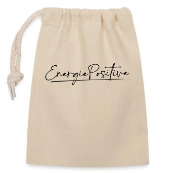 Energie Positive - Sac cadeau en coton avec cordon (14 x 20 cm) - nature - Devant