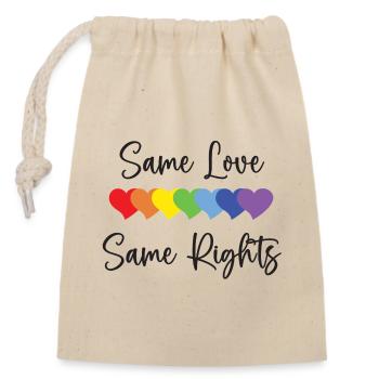 LGBTQ Pride Month - Gleiche Liebe, gleiche Rechte - Verschließbarer Geschenkbeutel aus Baumwolle (14x20cm) - Natur - Vorne