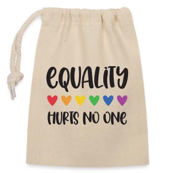 Mois de la fierté LGBT - L’égalité ne fait de mal à personne - Sac cadeau en coton avec cordon (14 x 20 cm) - nature - Devant