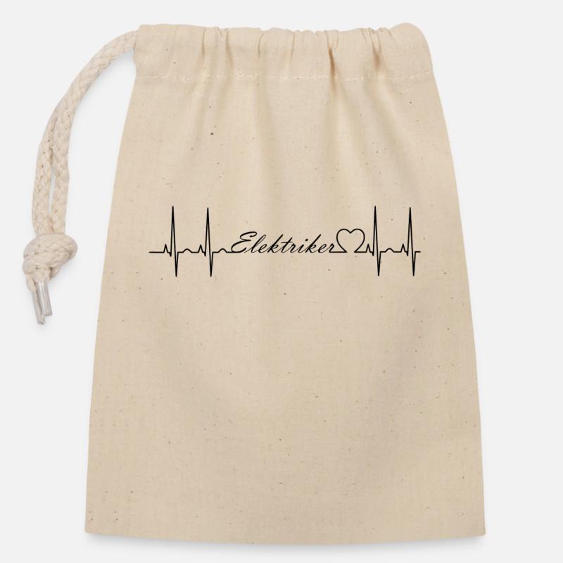 Electrician - Closable cotton gift bag (14x20cm) - nature