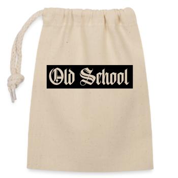 Vieille école - Sac cadeau en coton avec cordon (14 x 20 cm) - nature - Devant