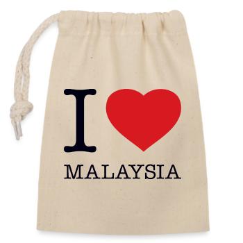 I LOVE MALAYSIA - Closable cotton gift bag (14x20cm) - nature - Front