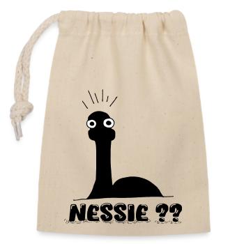 Nessie?? Minimale Loch Ness Illustration - Verschließbarer Geschenkbeutel aus Baumwolle (14x20cm) - Natur - Vorne