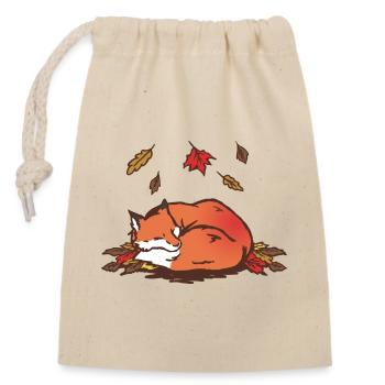Illustration de renard d’automne tranquille - Sac cadeau en coton avec cordon (14 x 20 cm) - nature - Devant