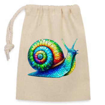 Snail - Closable cotton gift bag (14x20cm) - nature - Front