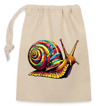 Snail - Closable cotton gift bag (14x20cm) - nature - Front