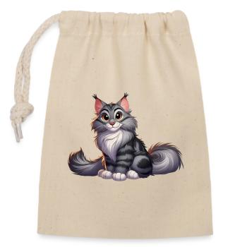 Maine Coon 10 - Verschließbarer Geschenkbeutel aus Baumwolle (14x20cm) - Natur - Vorne