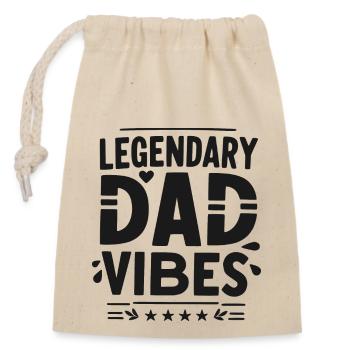 Legendäre Dad-Vibes - Verschließbarer Geschenkbeutel aus Baumwolle (14x20cm) - Natur - Vorne