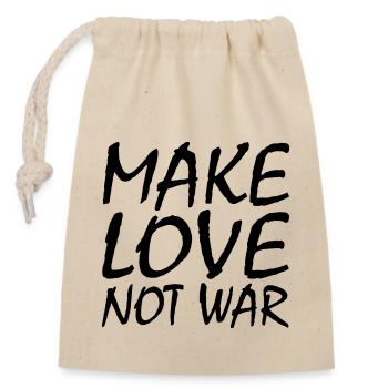 Make love not war - Closable cotton gift bag (14x20cm) - nature - Front
