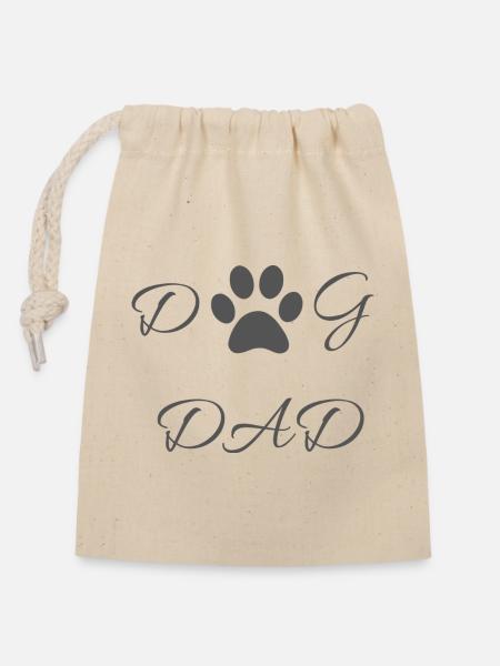 Dog dad - Verschließbarer Geschenkbeutel aus Baumwolle (14x20cm) - Natur