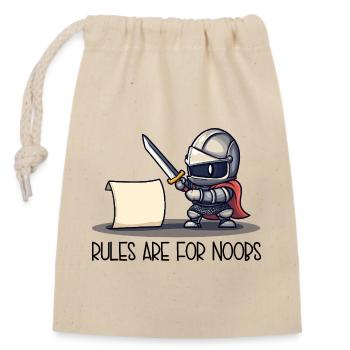 Cute Knight vs Scroll – Rules Are For - Closable cotton gift bag (14x20cm) - nature - Front