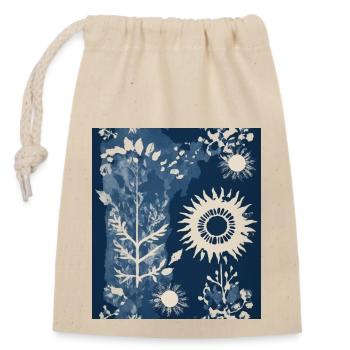 Composition végétale abstraite - Sac cadeau en coton avec cordon (14 x 20 cm) - nature - Devant