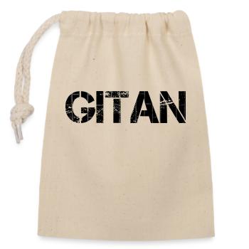 Gitan usé brique brun - Sac cadeau en coton avec cordon (14 x 20 cm) - nature - Devant