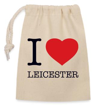 I LOVE LEICESTER - Closable cotton gift bag (14x20cm) - nature - Front