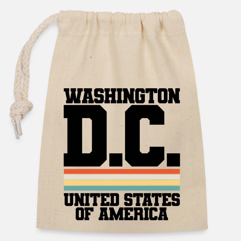 WASHINGTON, D.C., États-Unis d’Amérique - Sac cadeau en coton avec cordon (14 x 20 cm) - nature