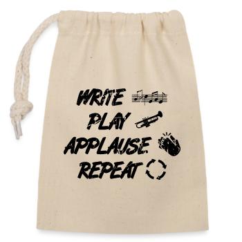 Dicton du trompettiste - Sac cadeau en coton avec cordon (14 x 20 cm) - nature - Devant