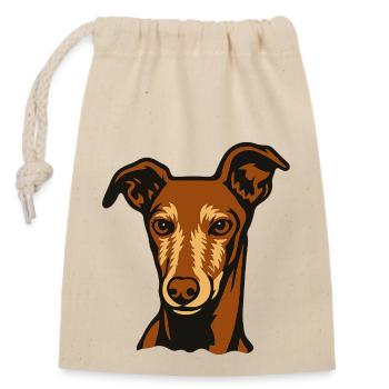 Galgo - Portrait - 20250602 - Closable cotton gift bag (14x20cm) - nature - Front