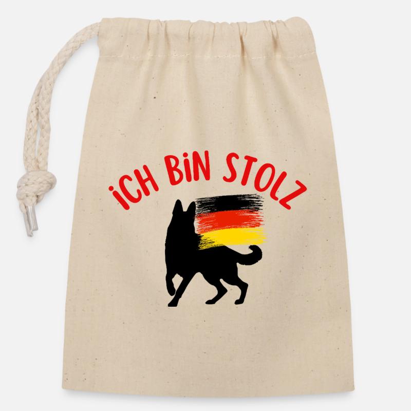 I am German - Closable cotton gift bag (14x20cm) - nature