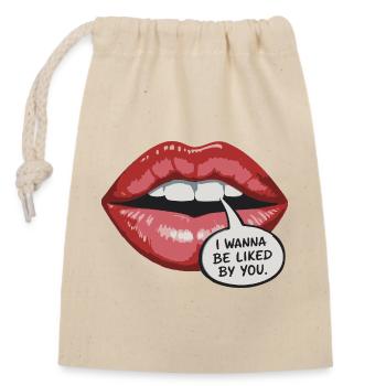 Bold Lip Pop Art : Faites-vous aimer - Sac cadeau en coton avec cordon (14 x 20 cm) - nature - Devant