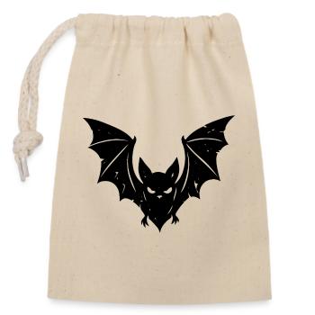 Night Bat Silhouette Halloween - Closable cotton gift bag (14x20cm) - nature - Front