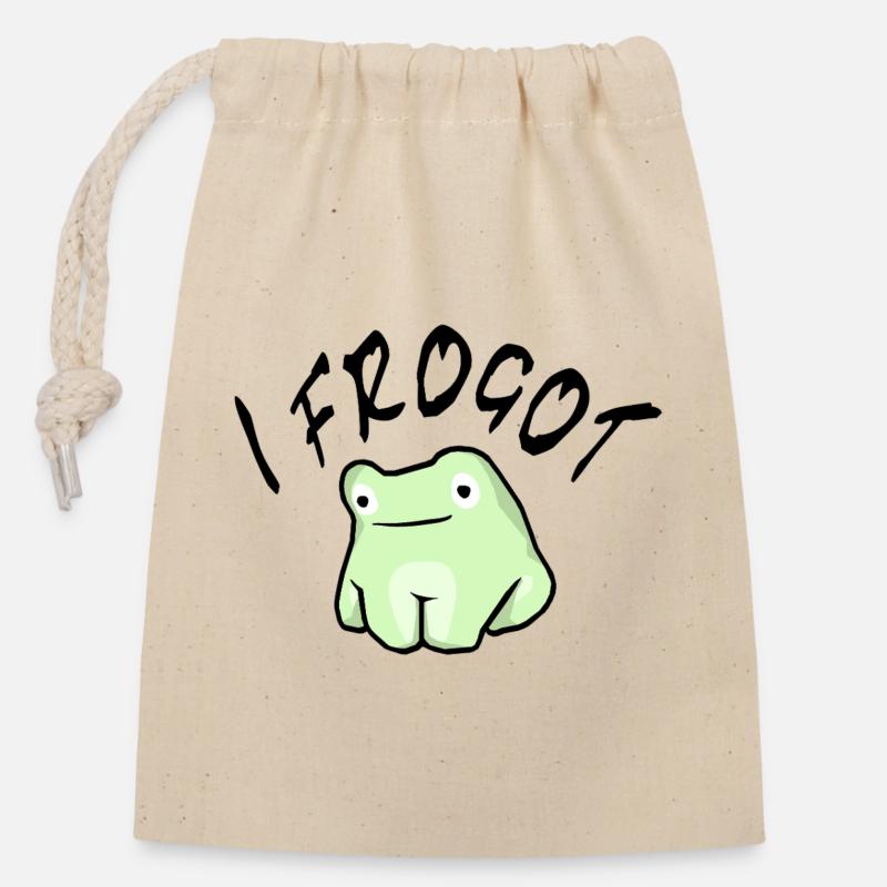 Frogot black - Closable cotton gift bag (14x20cm) - nature