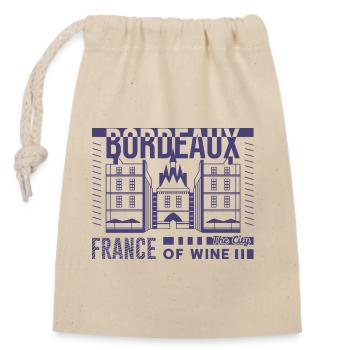 Bordeaux France Tee - Sac cadeau en coton avec cordon (14 x 20 cm) - nature - Devant