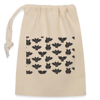 Bats - Closable cotton gift bag (14x20cm) - nature - Front