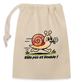 Autocollant voiture, caravane Râle pas et double - Sac cadeau en coton avec cordon (14 x 20 cm) - nature - Devant