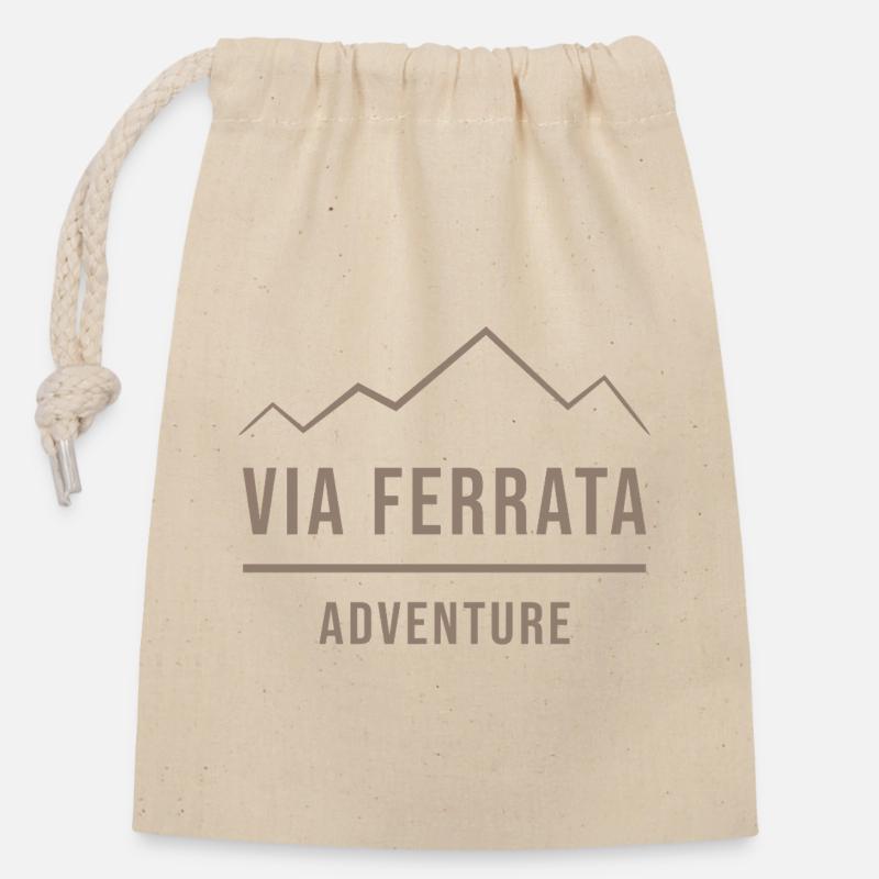 Via Ferrata Adventure - Closable cotton gift bag (14x20cm) - nature