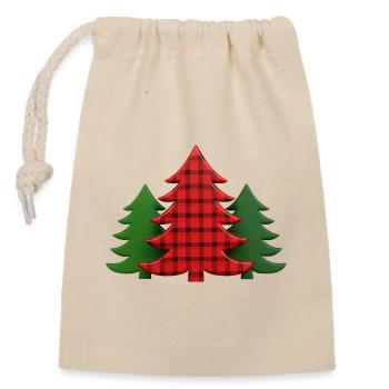 Plaid Tree Christmas Trees Christmas Tree - Closable cotton gift bag (14x20cm) - nature - Front