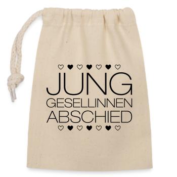 Enterrement de vie de jeune fille Jga - Sac cadeau en coton avec cordon (14 x 20 cm) - nature - Devant