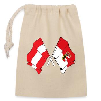 Drapeau Autriche & Salzbourg franchi - Sac cadeau en coton avec cordon (14 x 20 cm) - nature - Devant
