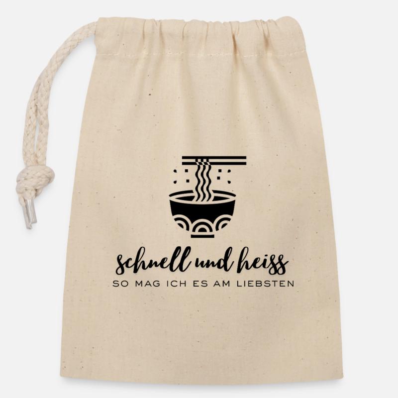 Ramen time - Closable cotton gift bag (14x20cm) - nature