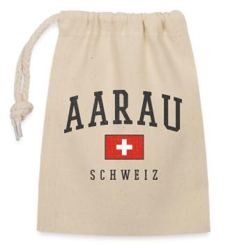 Emblème Suisse d’Aarau Vintage - Sac cadeau en coton avec cordon (14 x 20 cm) - nature - Devant