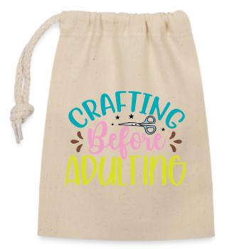 Crafting Before Adulting - Closable cotton gift bag (14x20cm) - nature - Front
