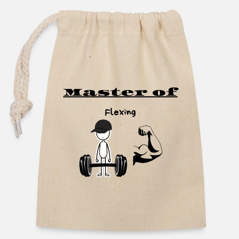 Maître de la flexion - Sac cadeau en coton avec cordon (14 x 20 cm) - nature