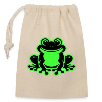 Grenouille Comique Crapaud - Sac cadeau en coton avec cordon (14 x 20 cm) - nature - Devant